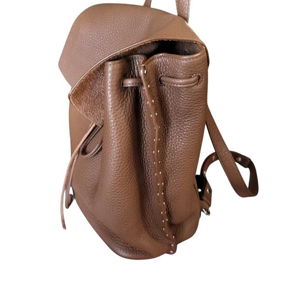 4755) Rebecca Minkoff Darren Signature Leather Backpack in Tobacco color - Picture 4 of 13